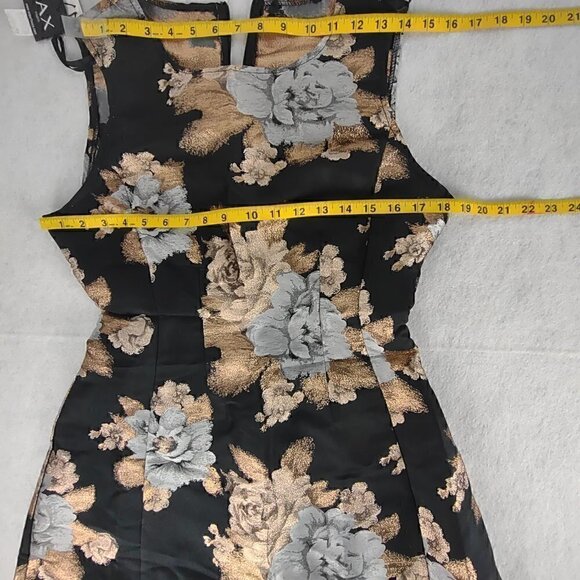 AX Paris Black and Gold Floral Midi Dress - Picture 7 of 10